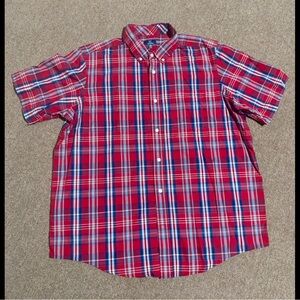 (NWOT) Men's Red Plaid Short Sleeve Shirt (XL)